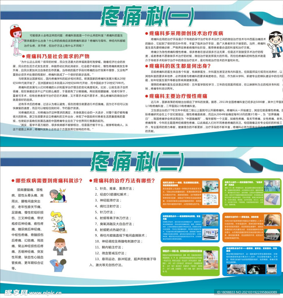 医院疼痛科宣传展板