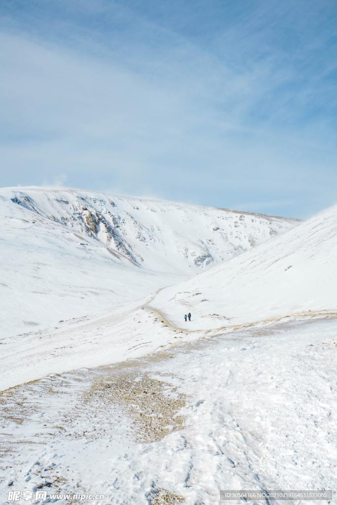 雪山山顶自然生态背景素材