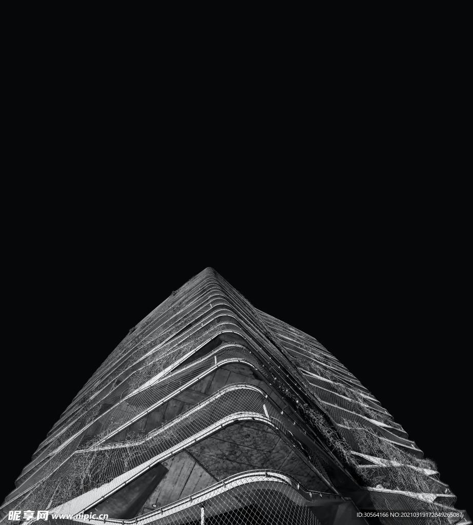 城市建筑大楼夜景背景素材