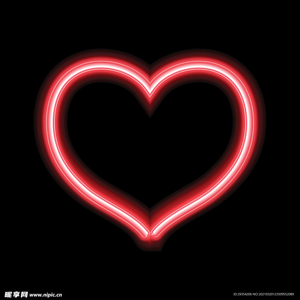 LED风霓虹灯爱心元素图片