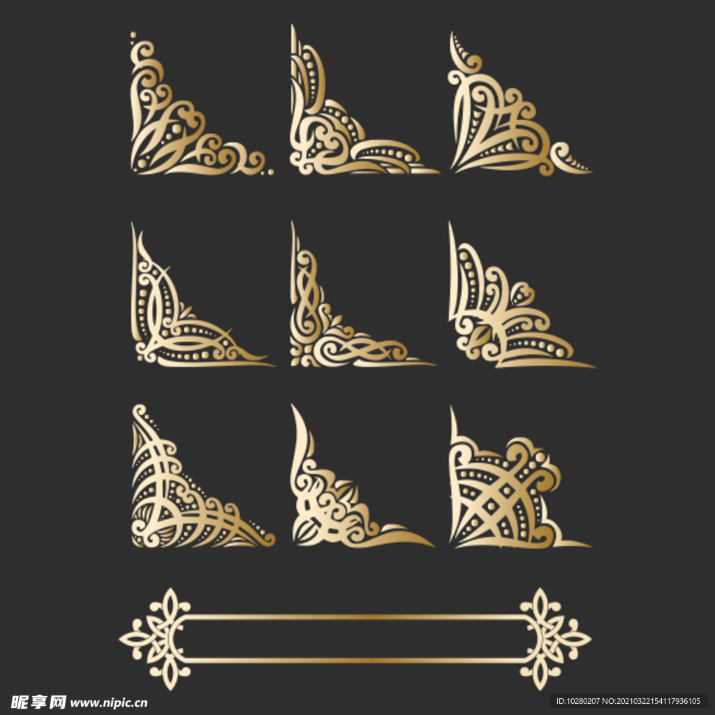 矢量中式中国风古典欧式边框边角