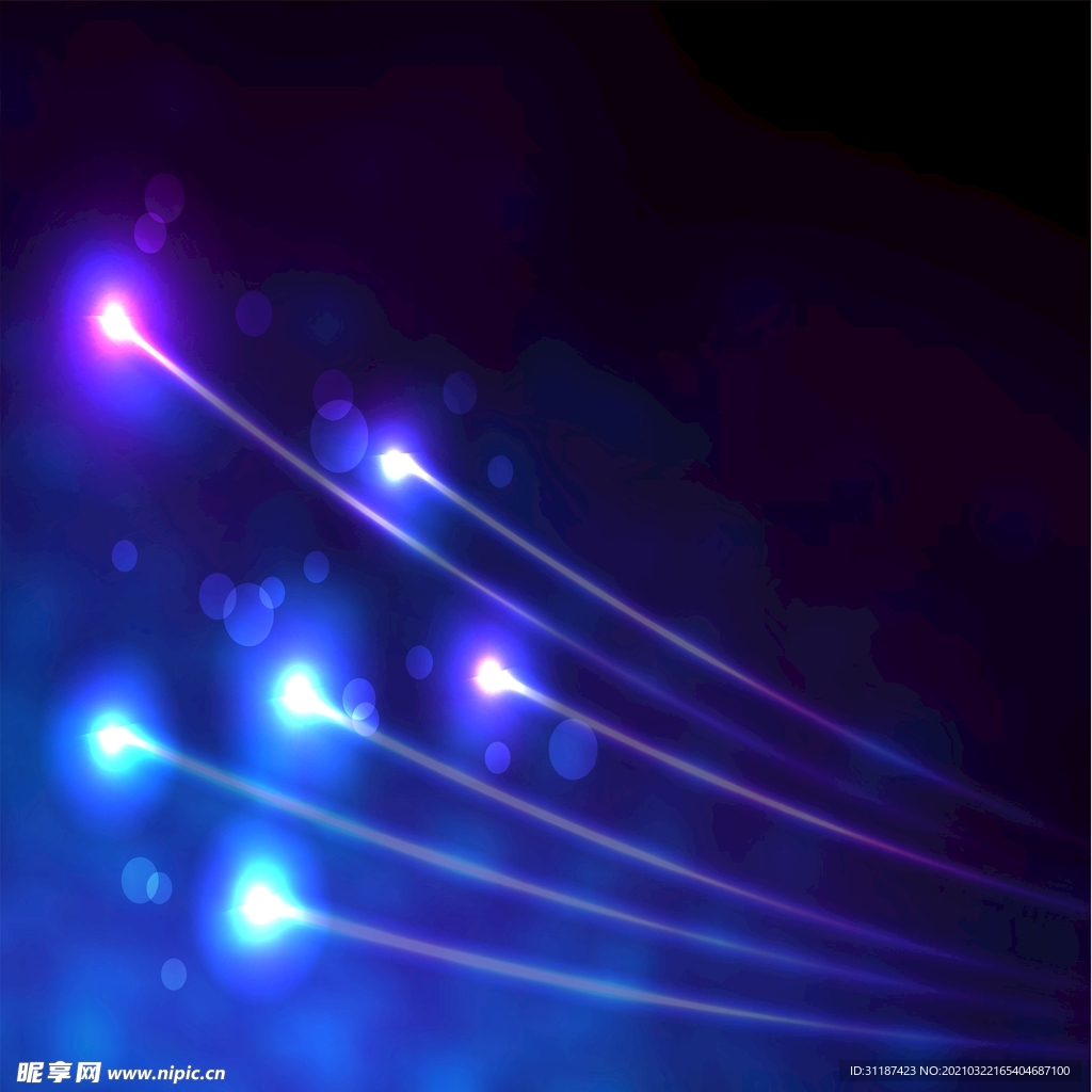 蓝色流星线条发光背景