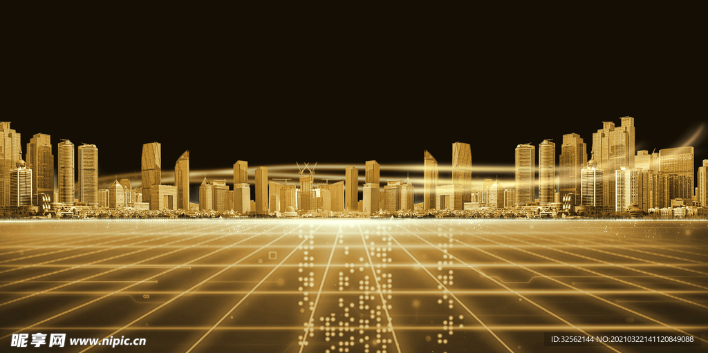 大气黑金城市背景