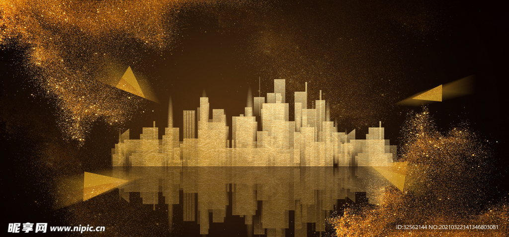 大气黑金城市背景