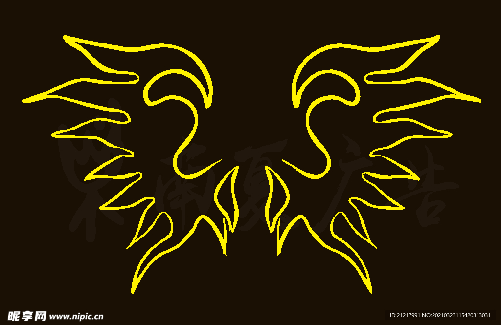 霓虹灯 打卡背景墙翅膀设计