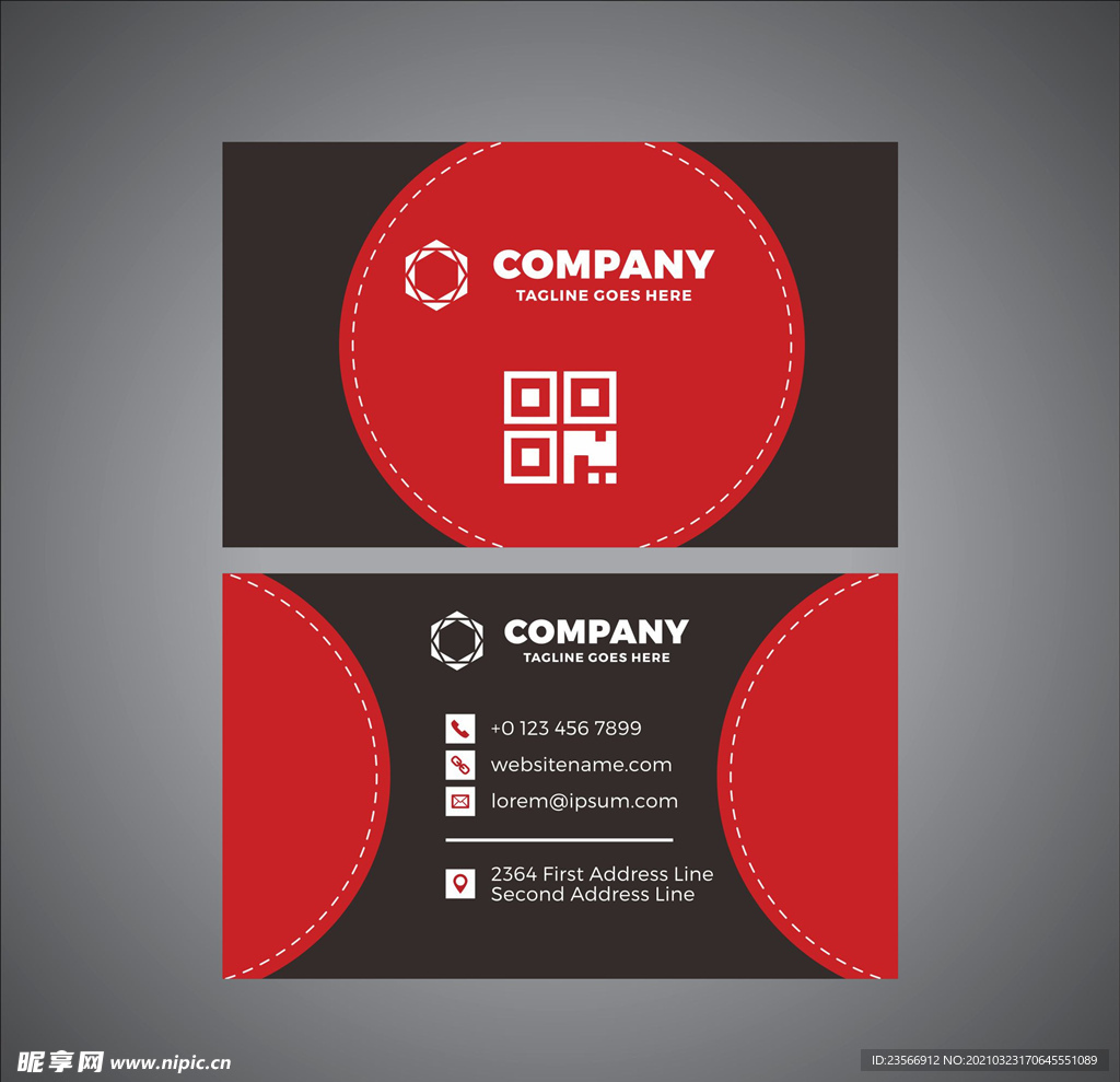 红色名片 名片模版 企业名片