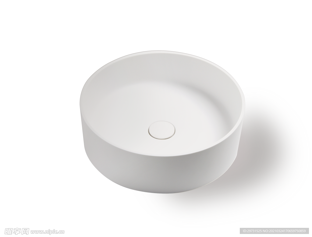 圆形平底台上盘 洗手盆 免抠图