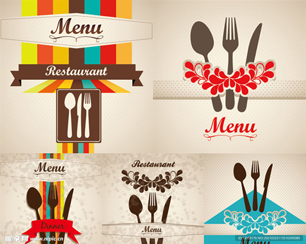 欧式简单的菜单矢量素材