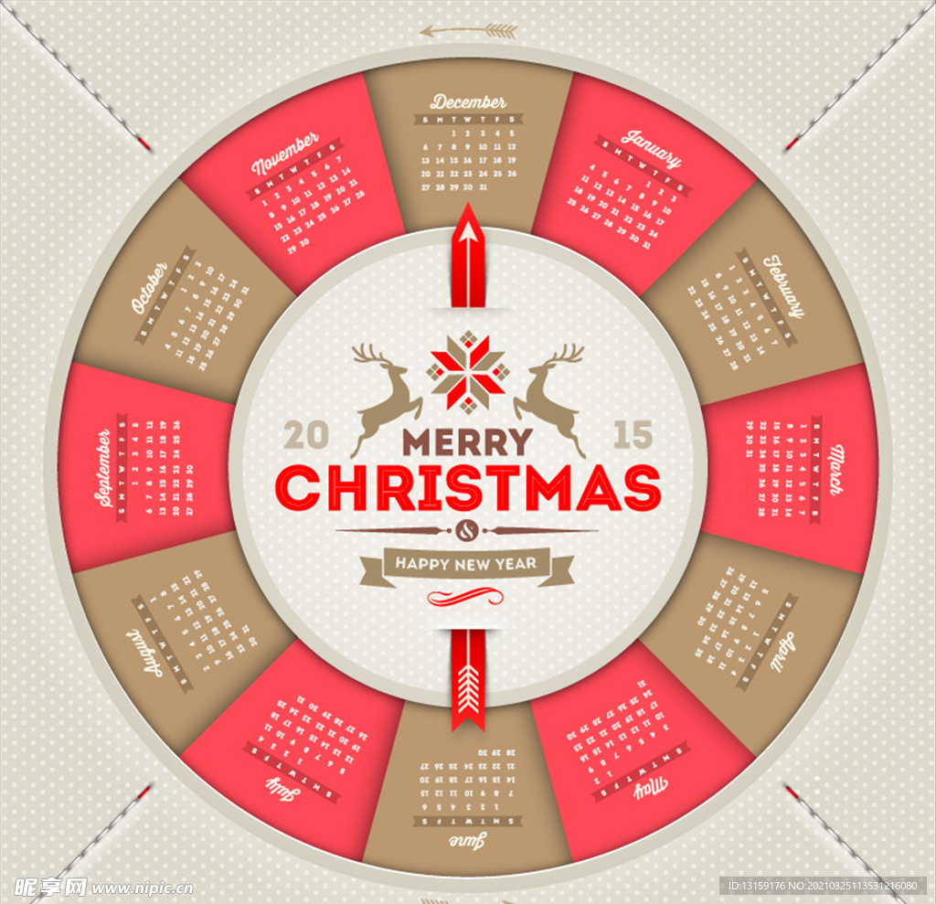 转盘日历矢量素材