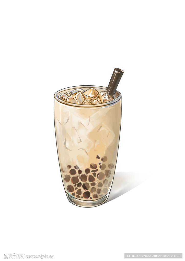奶茶插画