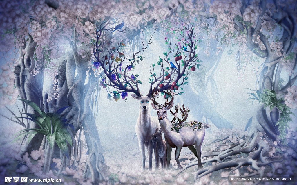 北区风格客厅背景墙壁画