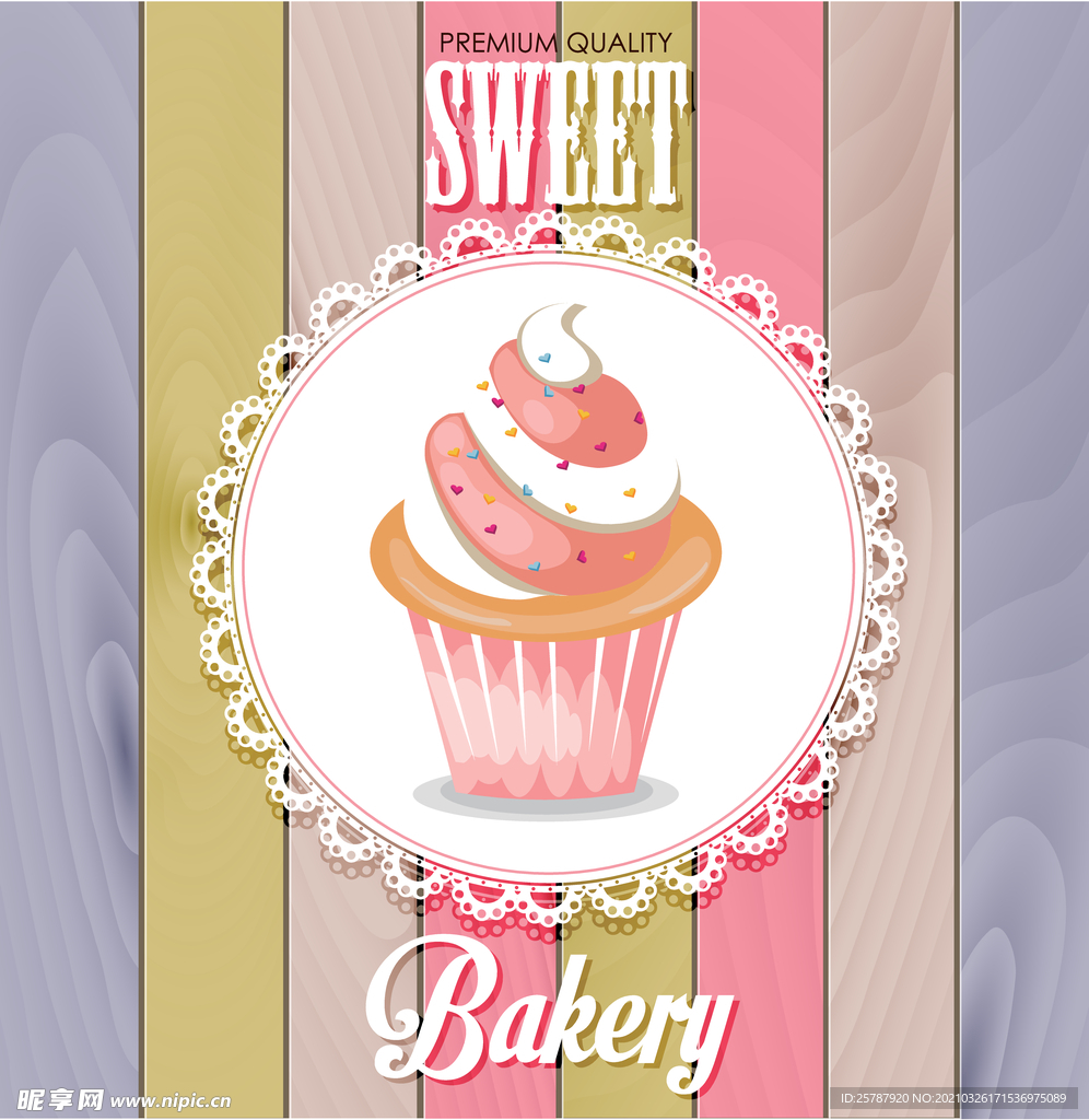 纸杯蛋糕标签背景