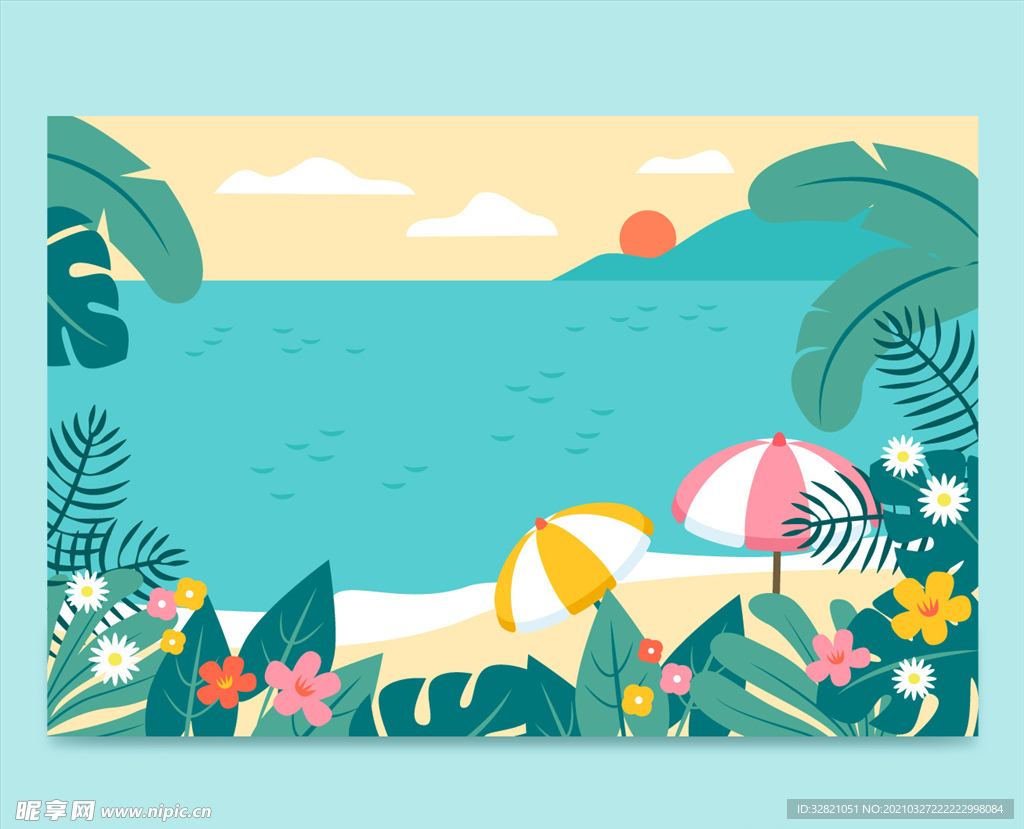 夏日背景 夏天背景板