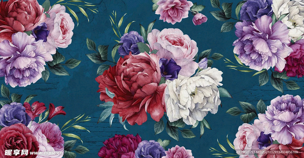 手绘大朵玫瑰花