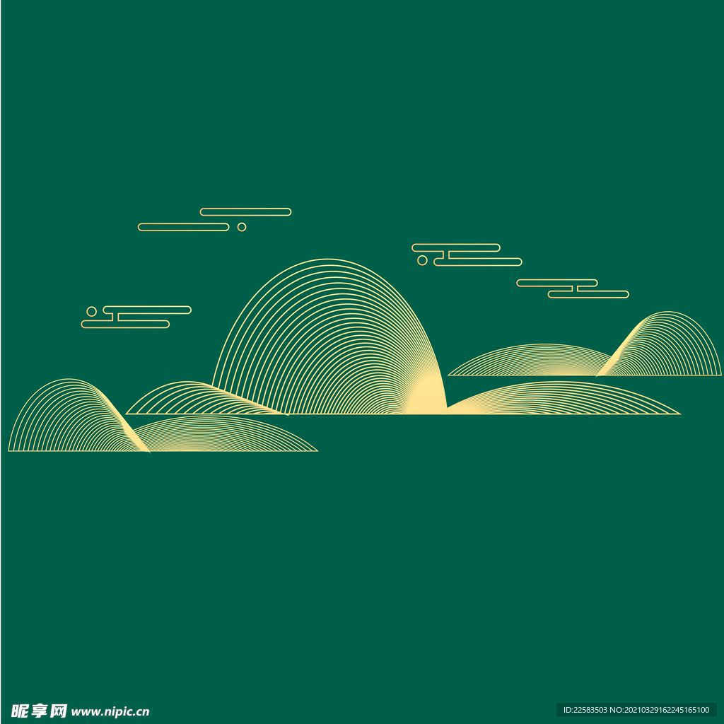 山纹水纹云纹线条