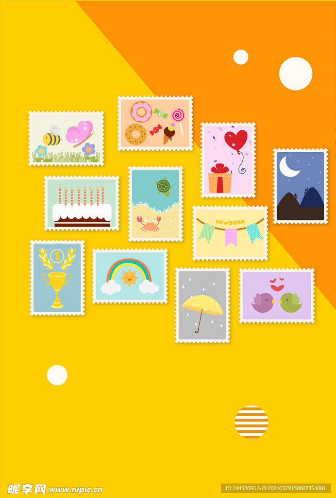 卡通明信片邮卡展示墙