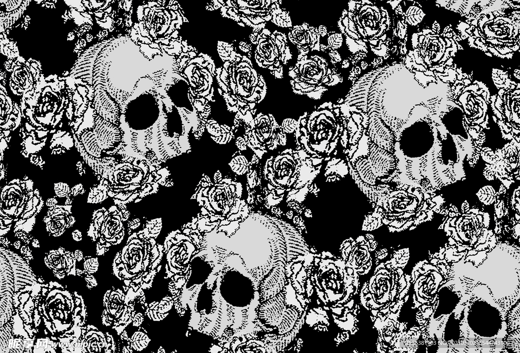 骷髅头  卡通 大牌 数码印花