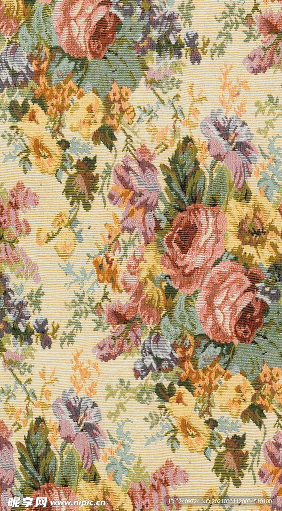 大牌 复古花 数码印花