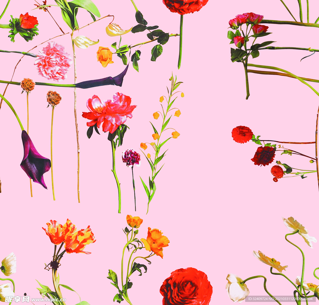 大牌 手绘花卉 热带植物