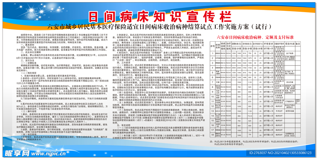 日间病床知识宣传栏