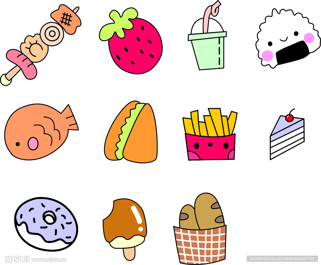 矢量甜点零食甜品