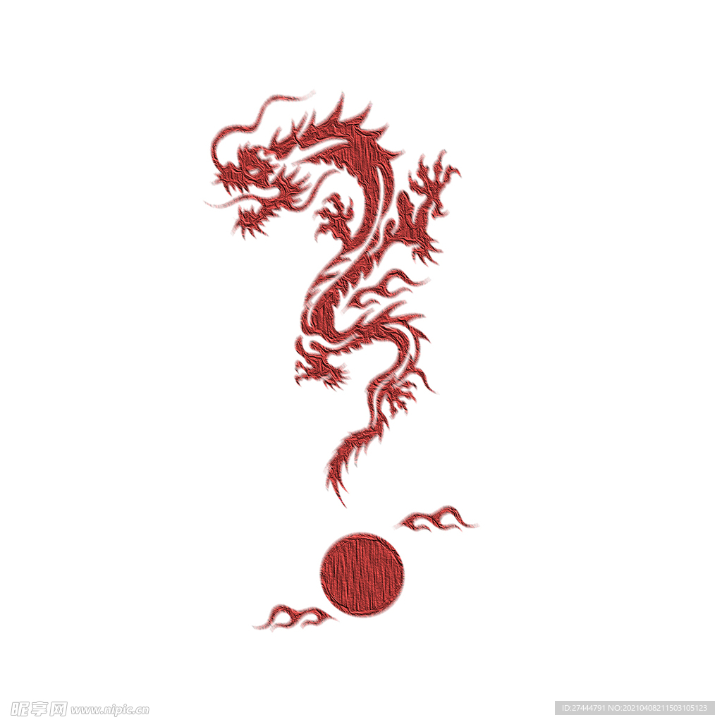 春节喜庆龙剪纸