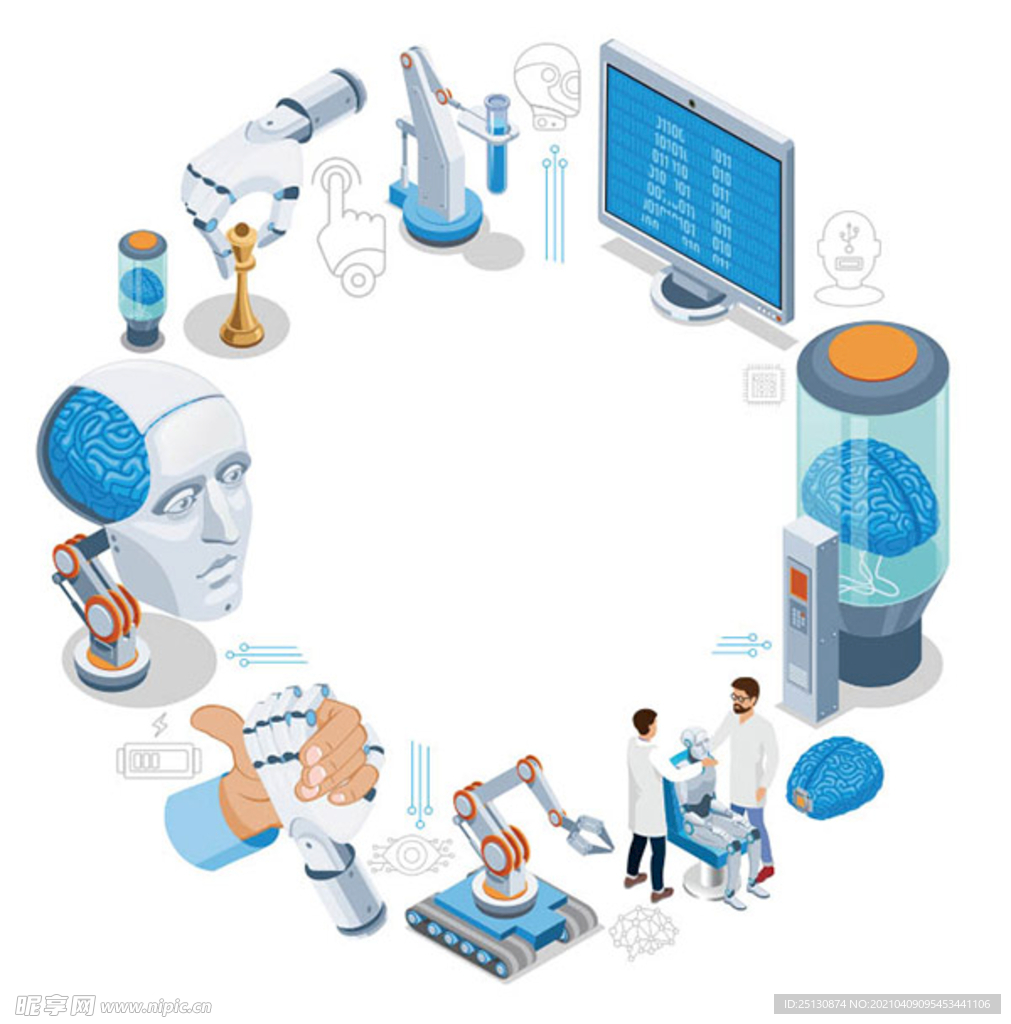 等距人工智能圆形组合
