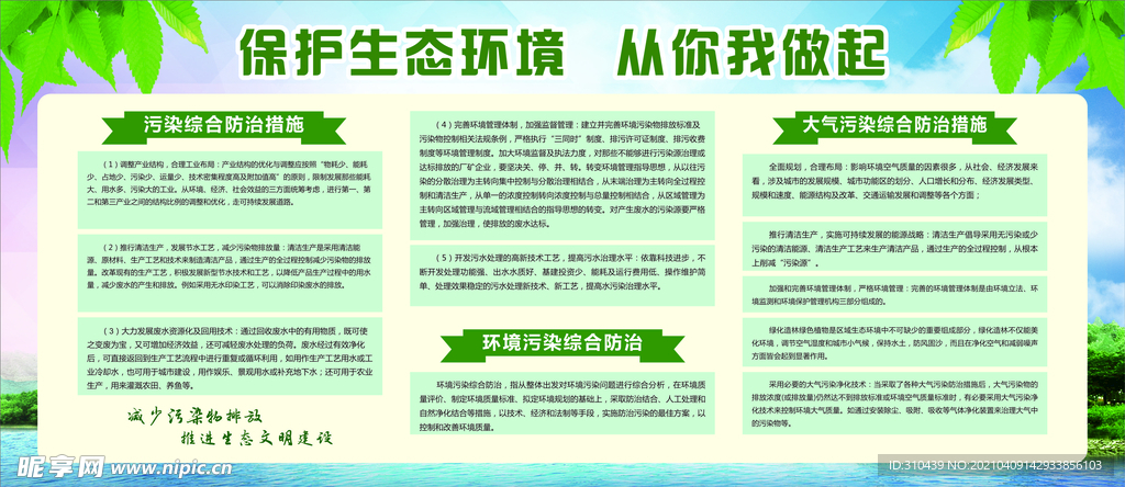 保护生态环境从你我做起-展板