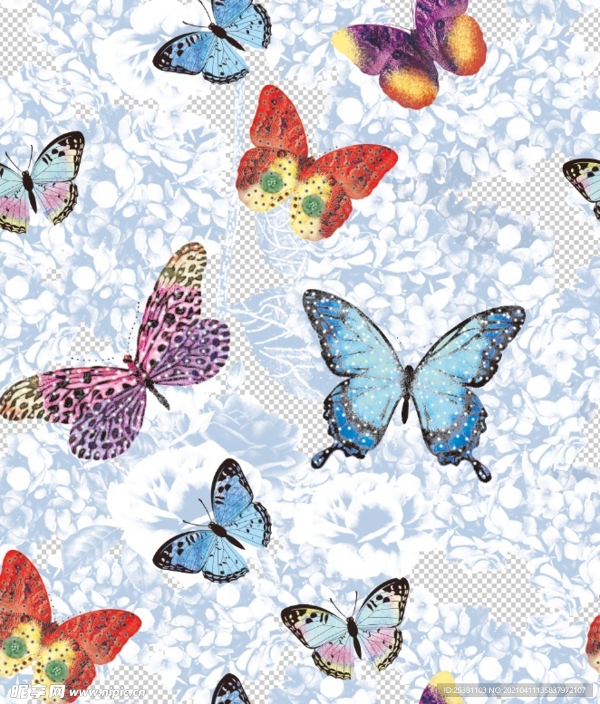 大牌 蝴蝶 数码印花 女装