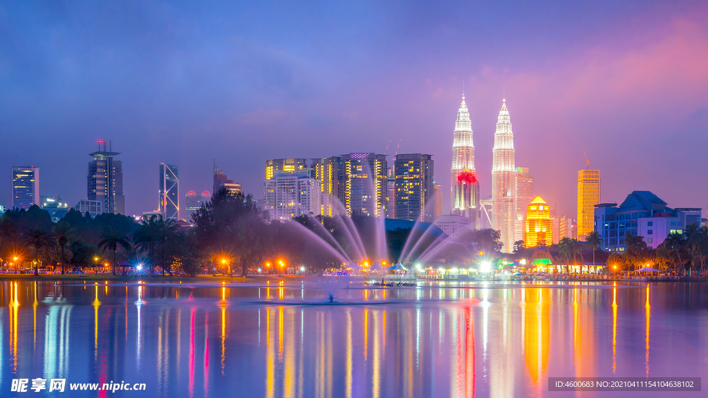 吉隆坡城市天际线美丽夜景