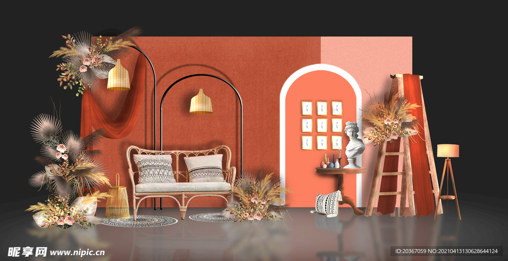 手绘婚礼 花艺 玫瑰 白色花