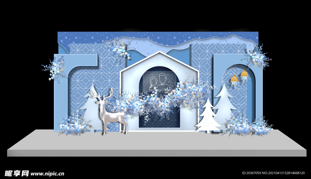 手绘婚礼 花艺 玫瑰 白色花