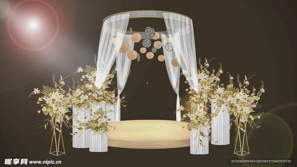 手绘婚礼 花艺 玫瑰 白色花