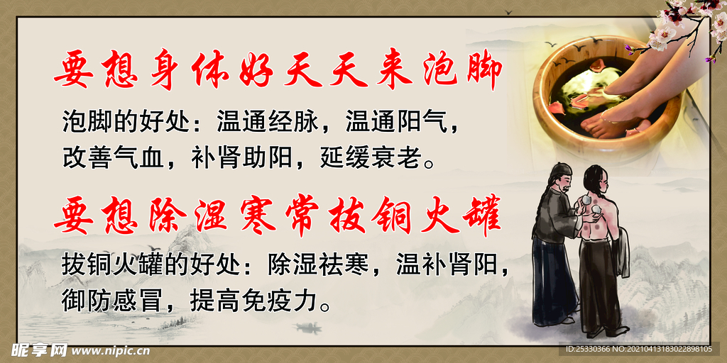 拔罐 足疗 展板