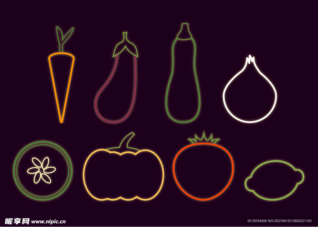 蔬菜剪影矢量图图片