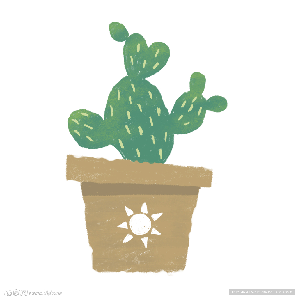 清新插画仙人掌