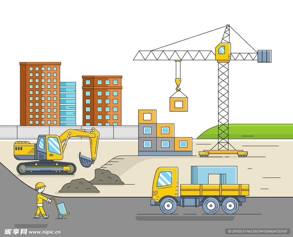 建筑工地插画