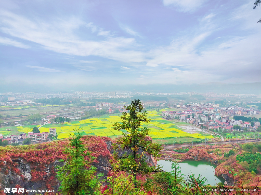 半山风景田野乡村天空高清图片