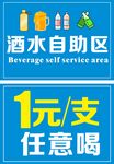 酒水自助区提示