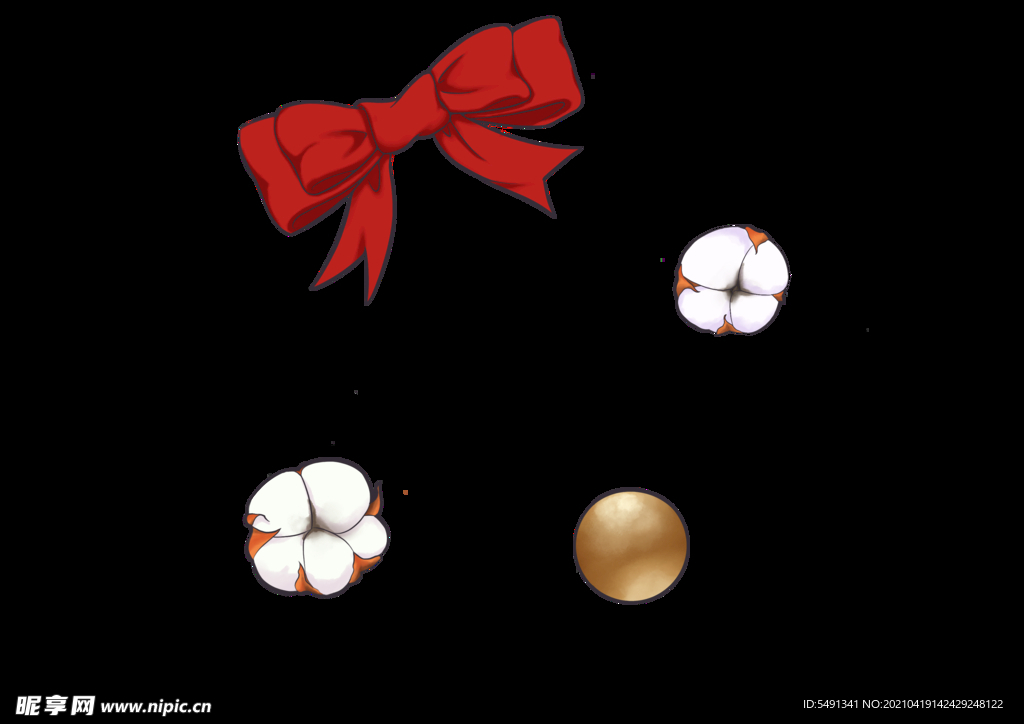 蝴蝶结棉花金球