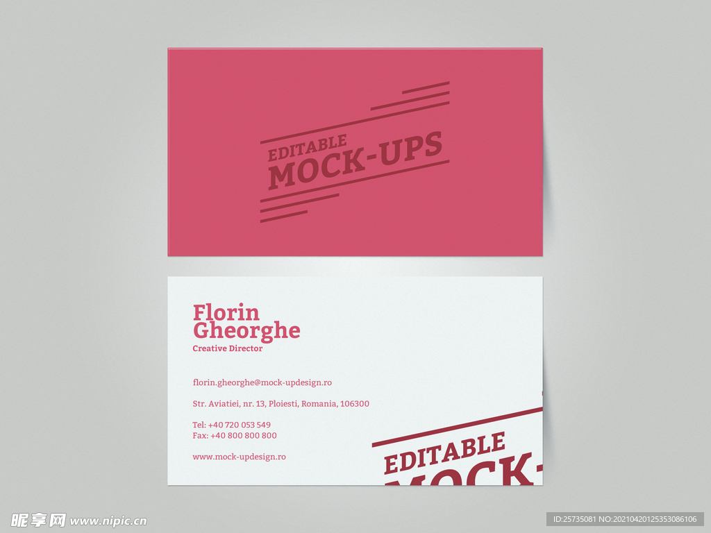 现代简约名片样机模板