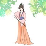 手执洞箫的汉服少女