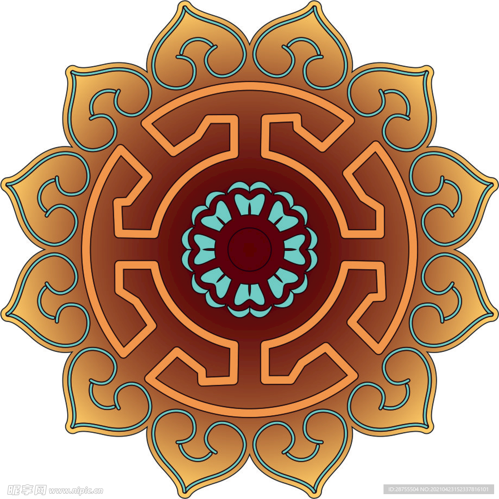 蒙古 传统 矢量 纹饰 