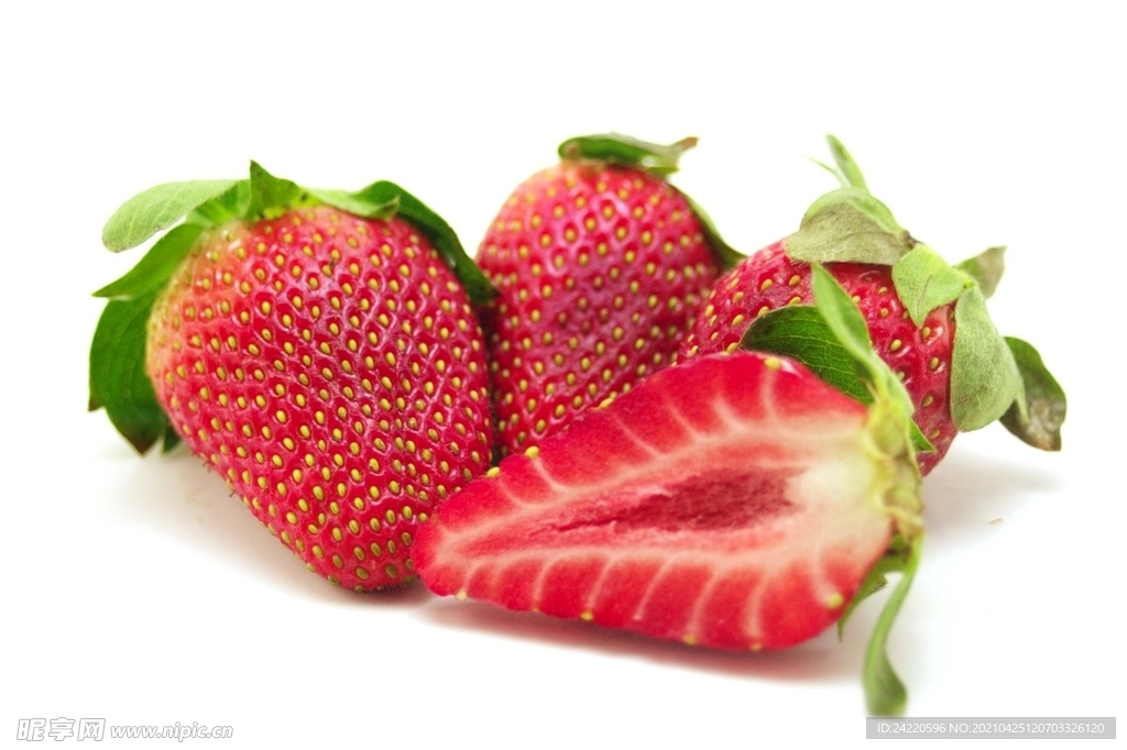 新鲜美味水果草莓特写