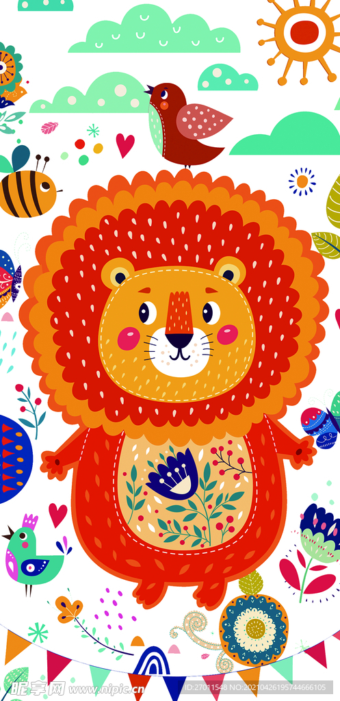 童真可爱动物插画