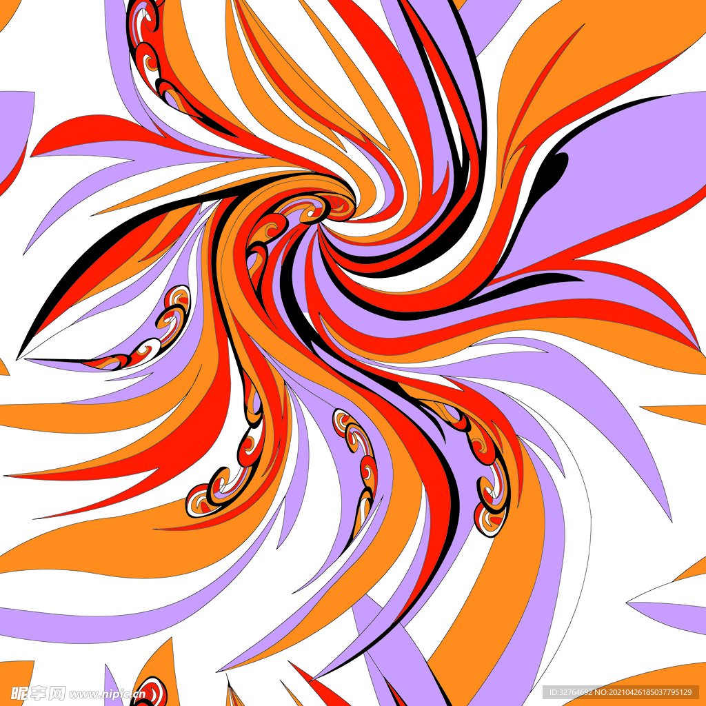 大牌花型 数码印花