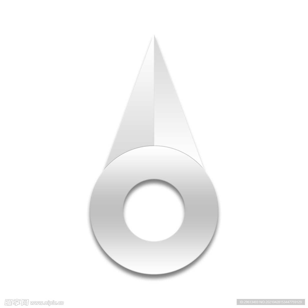 单头短圆柄银色立体金属飞镖