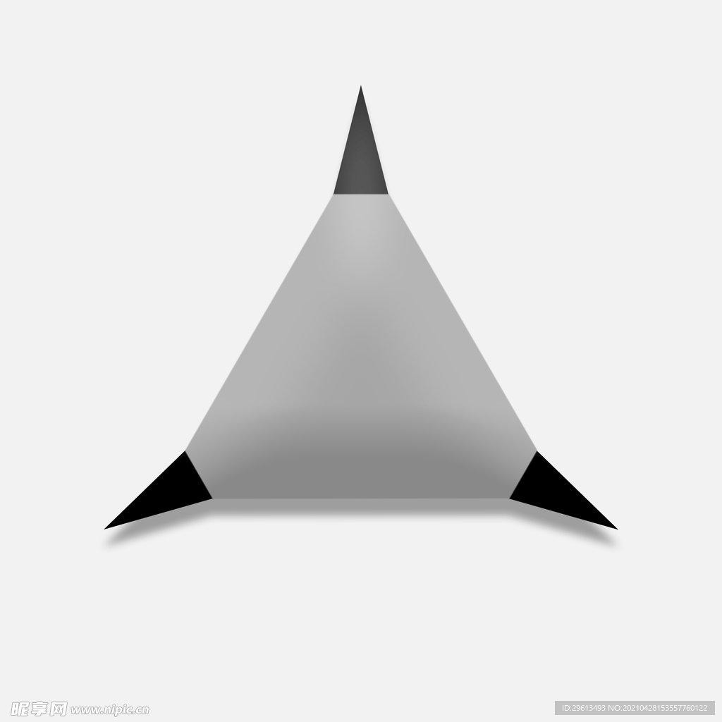 三头平头三脚柄灰黑对比色飞镖