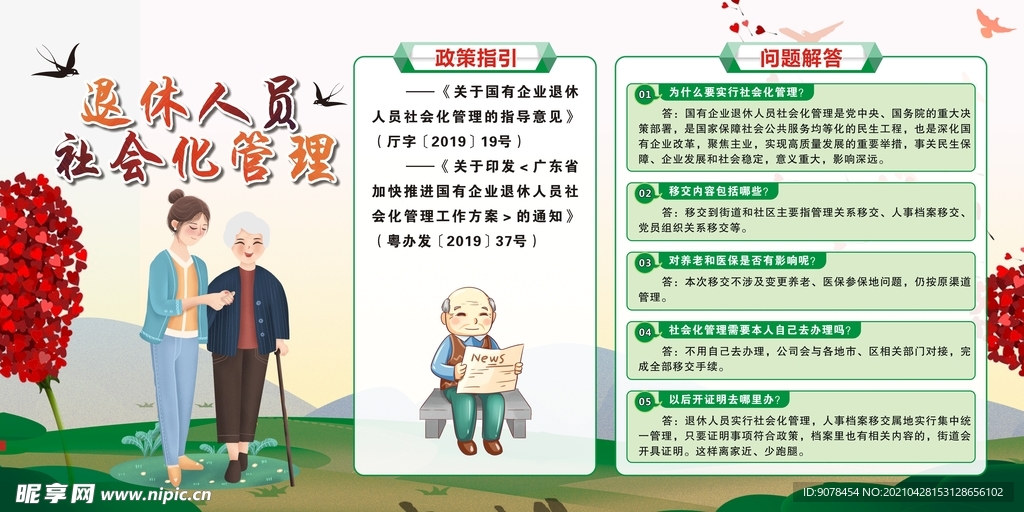 退休人员社会化管理宣传栏