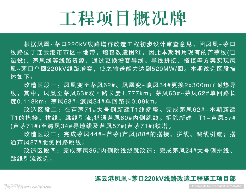 工程项目概况牌